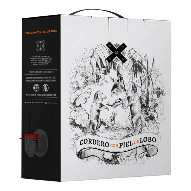 VINO CORDERO CON PIEL DE LOBO MALBEC BAG IN BOX 3L