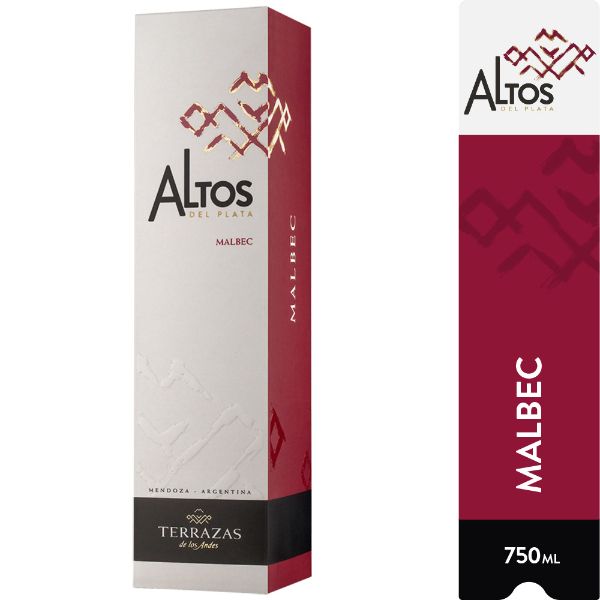 VINO ALTOS DEL PLATA MALBEC CON ESTUCHES 750CC