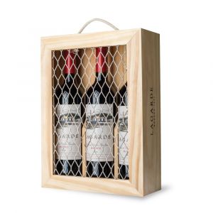 VINO LAGARDE ESTUCHE MADERA REJA X3