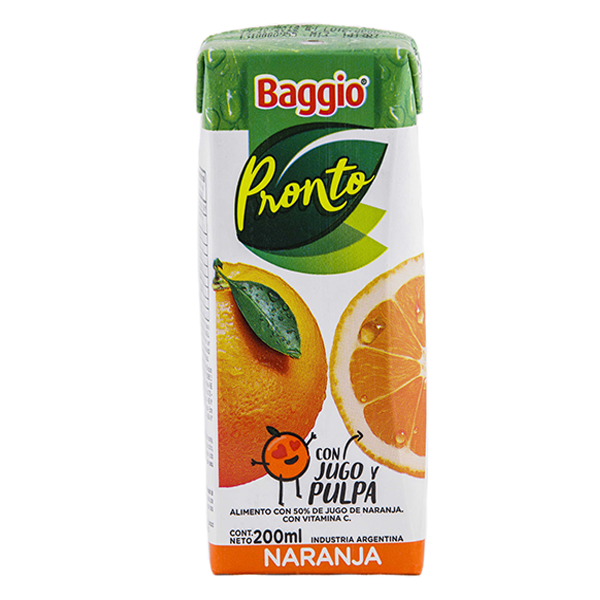 JUGO BAGGIO NARANJA PRONTO 200CC
