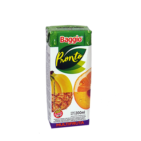 JUGO BAGGIO MULTIFRUTA PRONTO 200CC