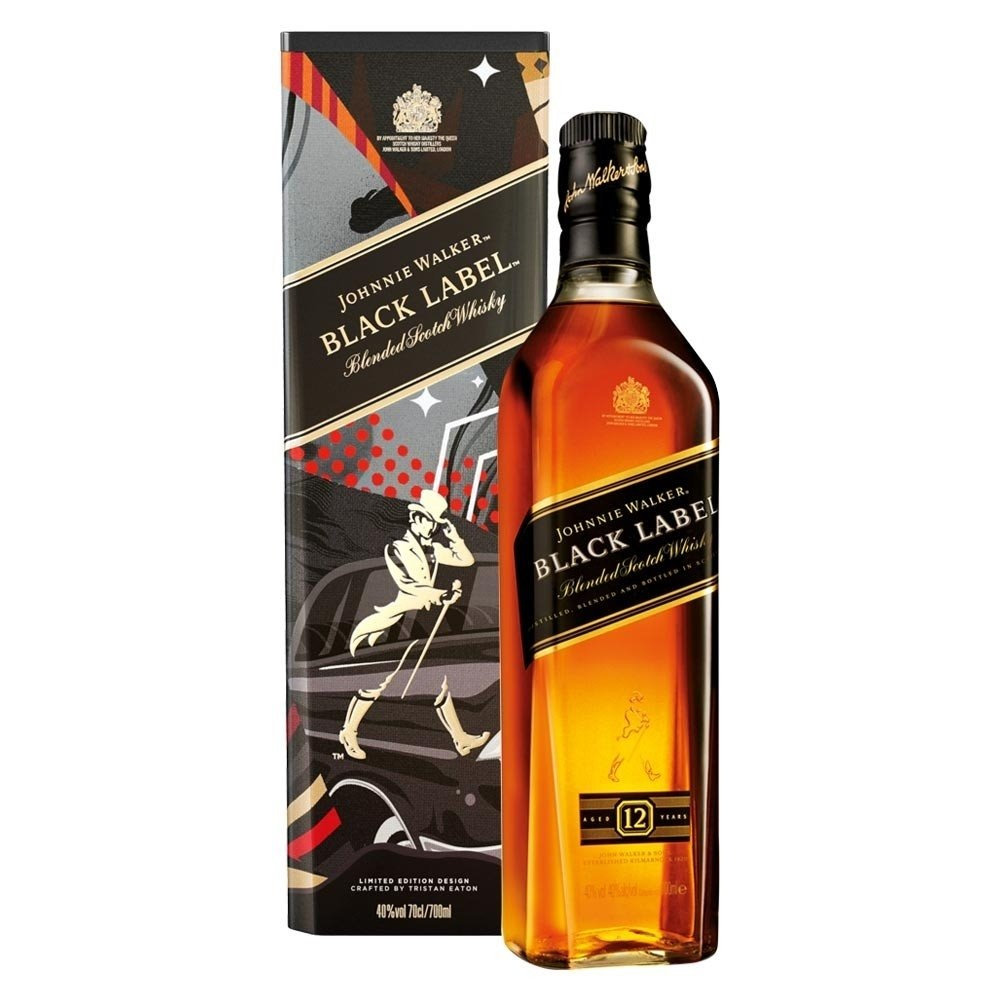 WHISKY JOHNNIE WALKER BLACK LABEL ESTUCHE LATA 750CC
