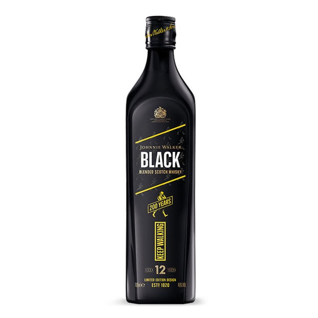 WHISKY JOHNNIE WALKER BLACK LABEL 200 AÑOS 700CC