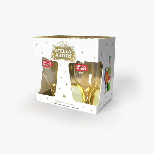 GIFTPACK 2 COPAS STELLA + 4 PORRONES 330CC