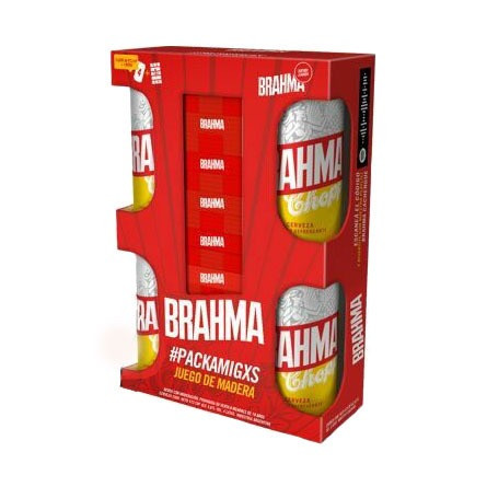 GIFTPACK BRAHMA 4X 473CC + JENGA MADERA