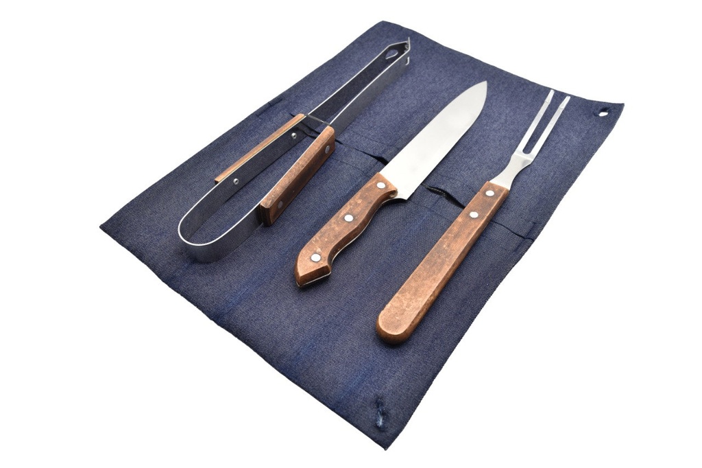 CUBIERTOS PARRILLA QUILMES SET X 3UD + ESTUCHE