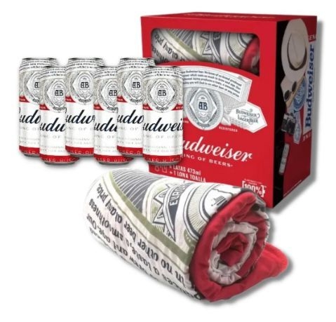 GIFTPACK BUDWEISER LONA TOALLA PAREO + 6 LATAS