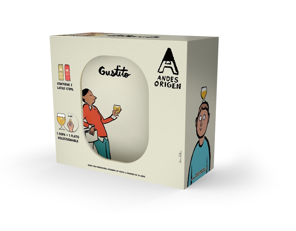 GIFTPACK ANDES ORIGEN PLATO + COPA 330CC + 2 LATAS 473CC