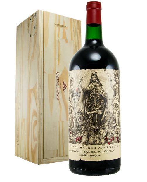 VINO CATENA ZAPATA MALBEC ARGENTINO BOTELLON 1.5L + ESTUCHE MADERA