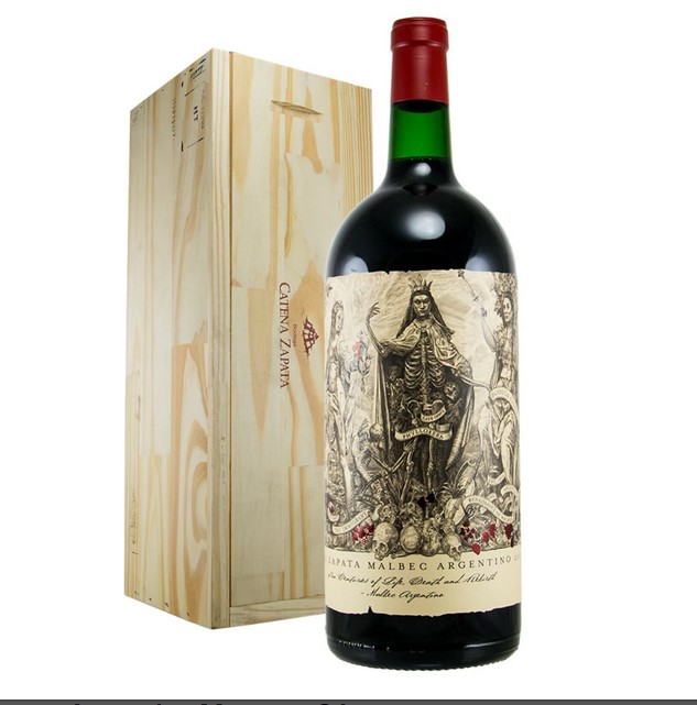 VINO CATENA ZAPATA MALBEC ARGENTINO BOTELLON 3L + ESTUCHE DE MADERA