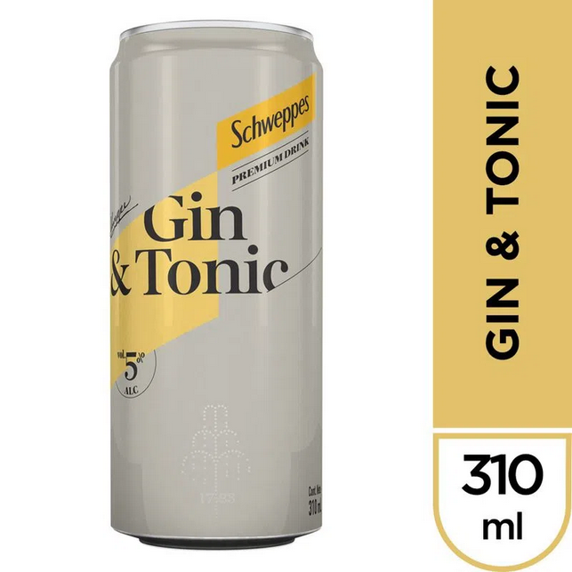 LATA SCHWEPPES GIN TONIC 310CC
