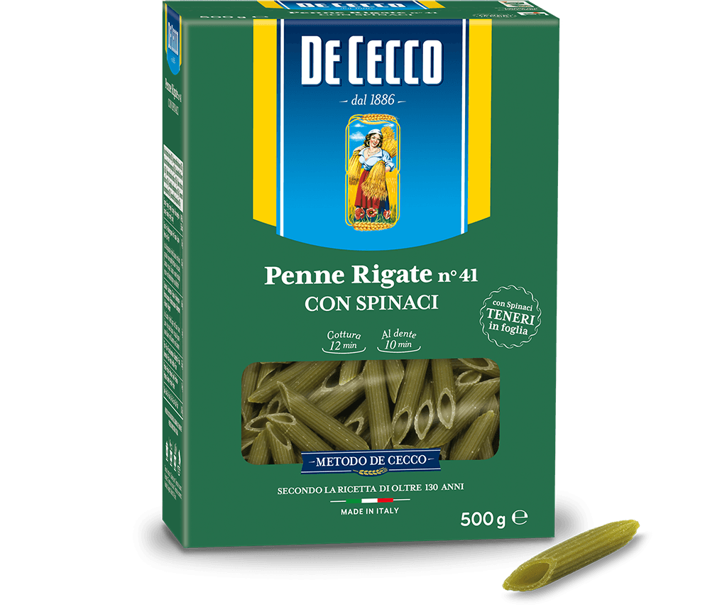 DE CECCO PENNE RIGATE CON ESPINACA 500GR