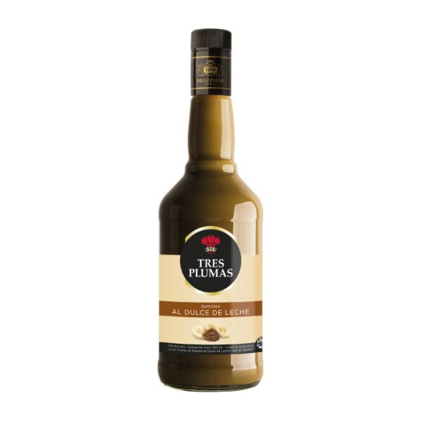 LICOR TRES PLUMAS BANANA CON DULCE DE LECHE 750CC