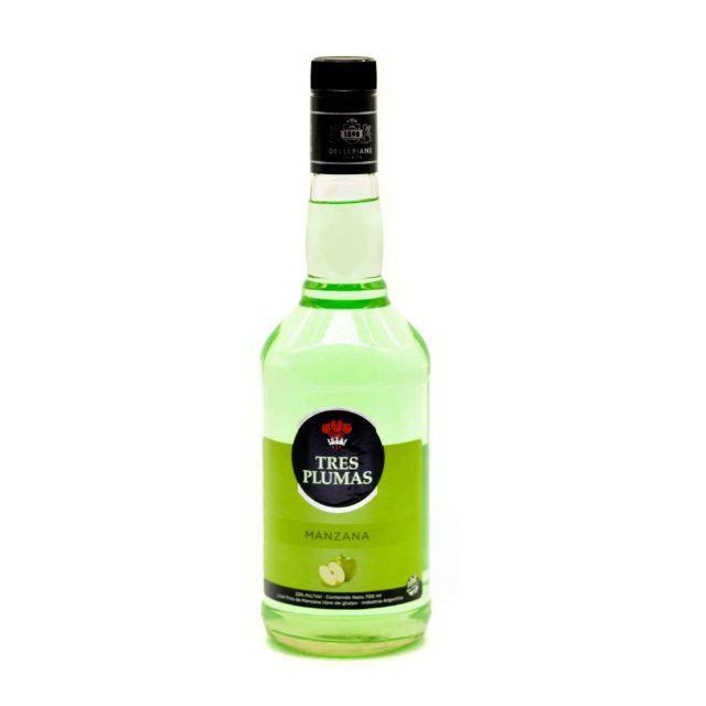 LICOR TRES PLUMAS MANZANA 700CC