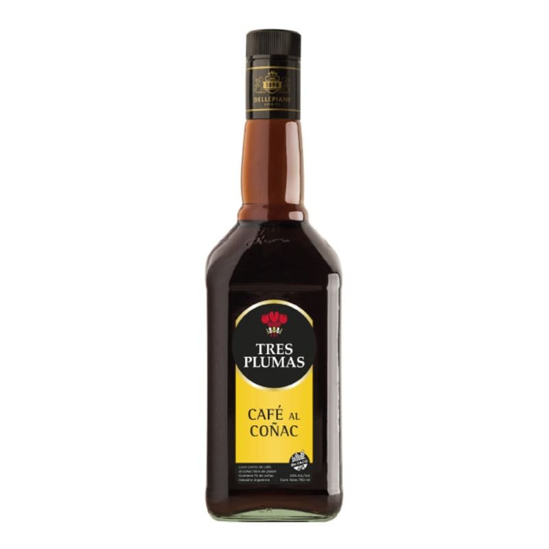 LICOR TRES PLUMAS CAFE AL COGNAC 750CC