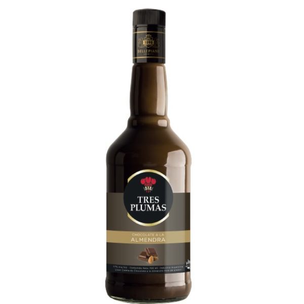 LICOR TRES PLUMAS CHOCOLATE A LA ALMENDRA 750CC