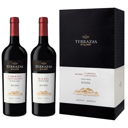 VINO TERRAZAS DE LOS ANDES RESERVA CAB-MALB ESTUCHE X2