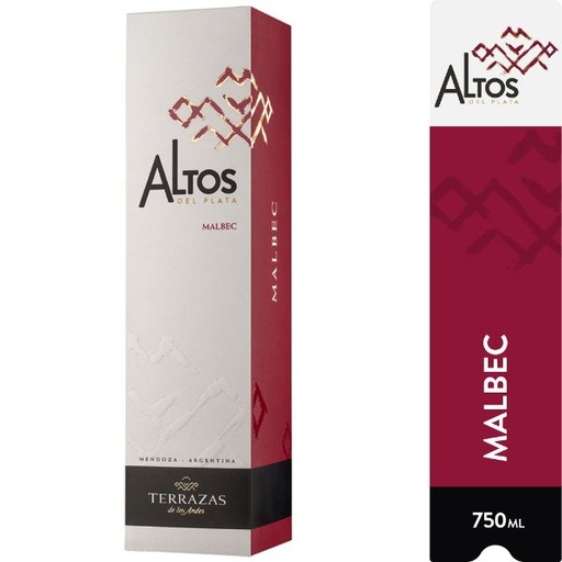 VINO ALTOS DEL PLATA MALBEC CON ESTUCHES 750CC