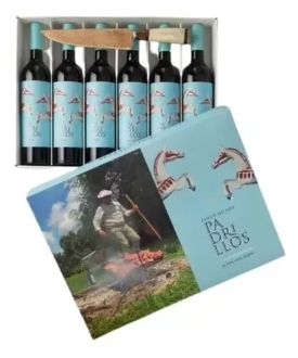 VINO PADRILLOS MALBEC X6 + CUCHILLO + ESTUCHE 750CC