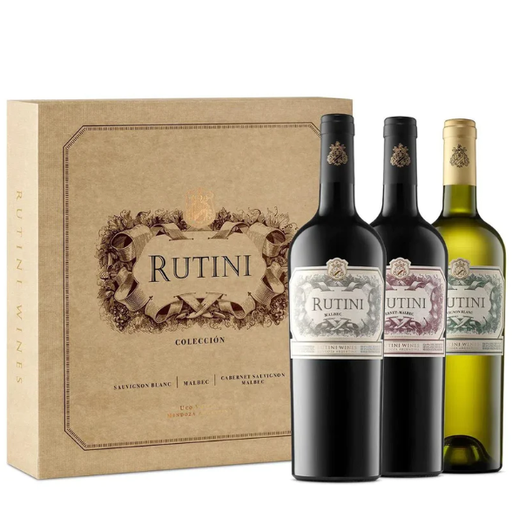 VINO RUTINI ESTUCHE X3 SUAV BLANC.CAB-MAL.MALB 750CC