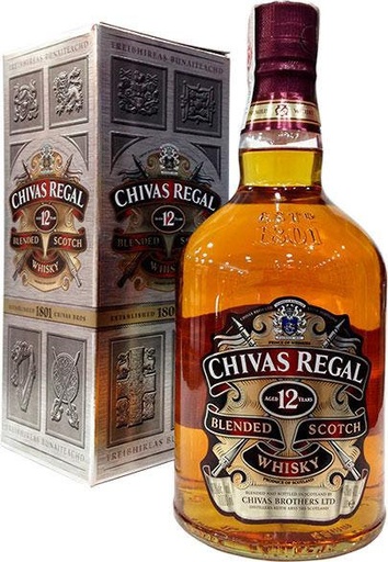 WHISKY CHIVAS REGAL 12 AÑOS 1L + ESTUCHE