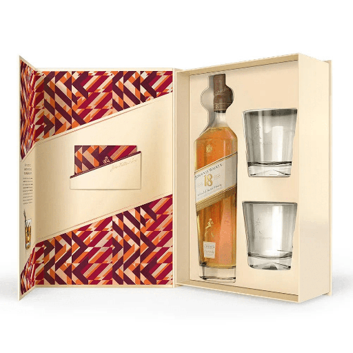 WHISKY JOHNNIE WALKER 18 AÑOS 750ML + 2 VASOS