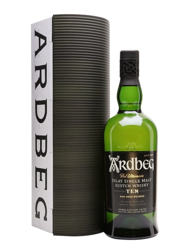 WHISKY ARDBEG TEN YEARS OLD ESTUCHE WAREHOUSE 700CC