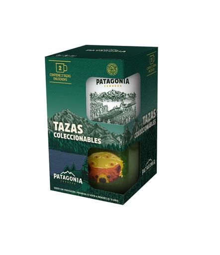 GIFTPACK PATAGONIA TAZAS BAHIA RASO Y ABRAZO DE OSO 330 X2