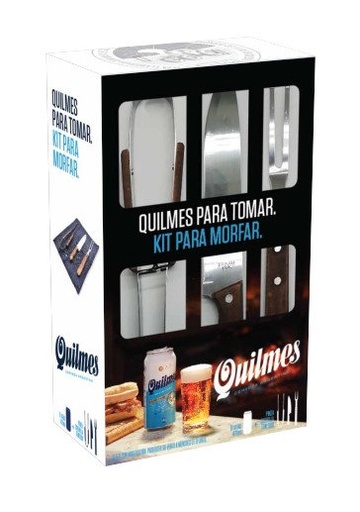 GIFTPACK CUBIERTOS PARRILLA QUILMES + 6 LATAS 473CC