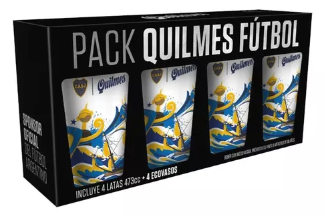 GIFTPACK FUTBOL BOCA 4 VASOS + LATAS