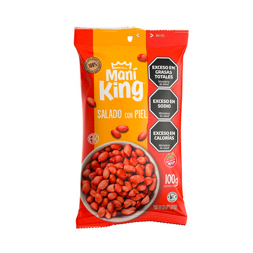 MANI KING FRITO SALADO CON PIEL 100GR
