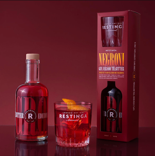 RESTINGA NEGRONI 375CC + ESTUCHE + VASO