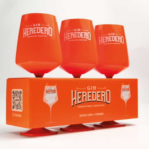 ESTUCHE COPAS HEREDERO ACRILICO NARANJA X3UD