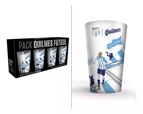 GIFTPACK FUTBOL ATLETICO TUCUMAN 4 VASOS + LATAS