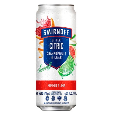 VODKA SMIRNOFF BITTER CITRIC POMELO & LIMA LATA 473CC