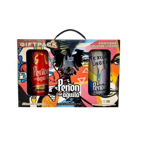 GIFTPACK CERVEZA PEÑON DEL AGUILA + COPON