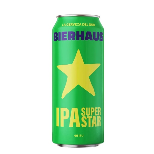 CERVEZA BIERHAUS SUPERSTAR IPA 473CC