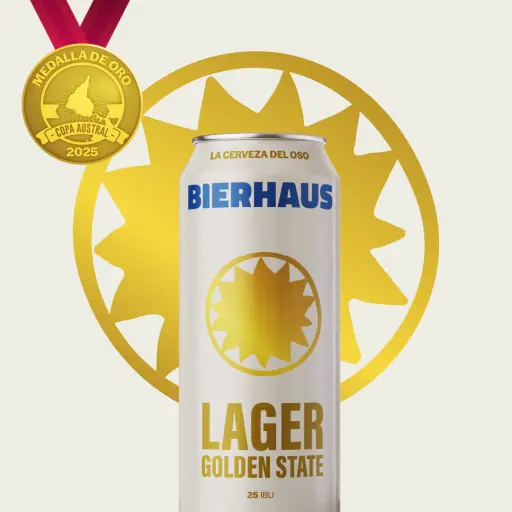 CERVEZA BIERHAUS LAGER GOLDEN STATE 473CC