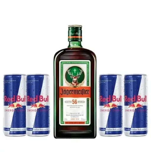 COMBO JAGERMEISTER 700CC + 4 RED BULL 250CC