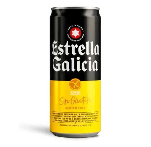 CERVEZA ESTRELLA GALICIA SIN GLUTEN LATA 330CC