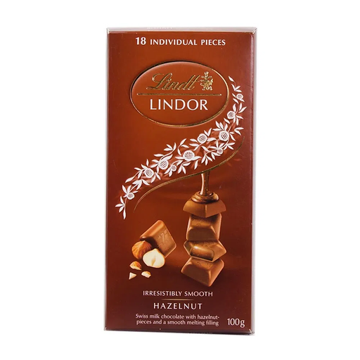 LINDT LINDOR TABLETA HAZELNUT 100GR