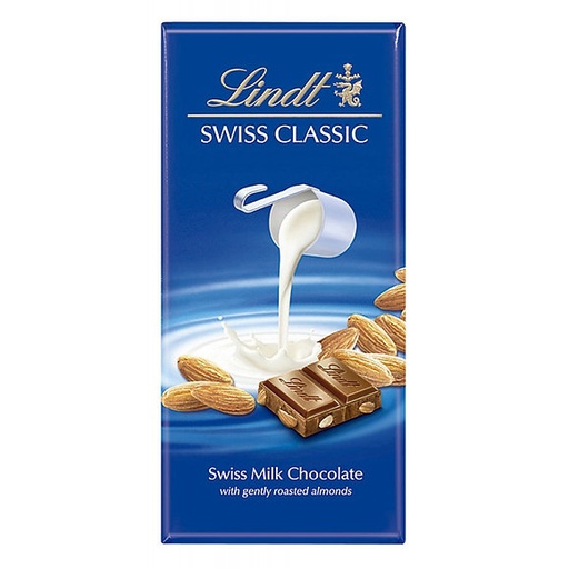 LINDT SWISS CLASSIC TABLETA MILK ALMOND 100GR