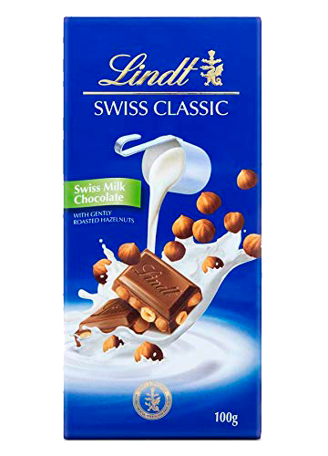 LINDT SWISS CLASSIC TABLETA MILK HAZELNUT 100GR