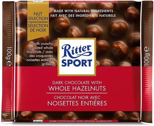 RITTER SPORT CHOCOLATE NEGRO C/AVELLANAS 100GR
