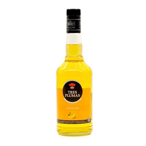 LICOR TRES PLUMAS DURAZNO 700CC