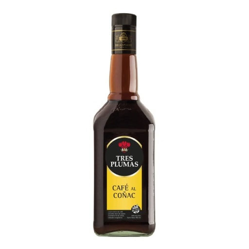 LICOR TRES PLUMAS CAFE AL COGNAC 750CC