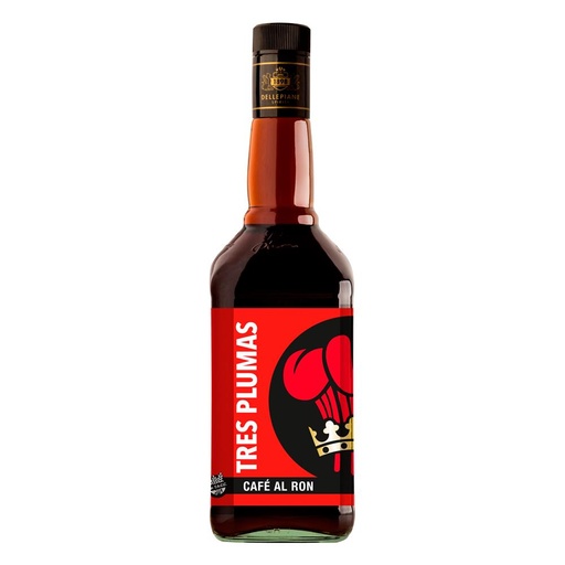 LICOR TRES PLUMAS CAFE AL RON 750CC