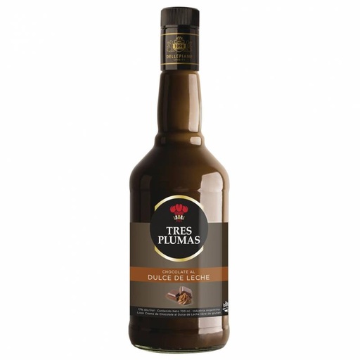 LICOR TRES PLUMAS CHOCOLATE AL DULCE DE LECHE 750CC