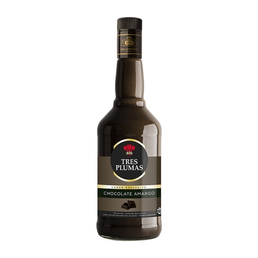 LICOR TRES PLUMAS CHOCOLATE AMARGO 750CC
